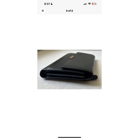 Coach Black Leather Trifold Wallet Vintage (90s/Y2K) Gold Tone Hardware NEW - Picture 6 of 6